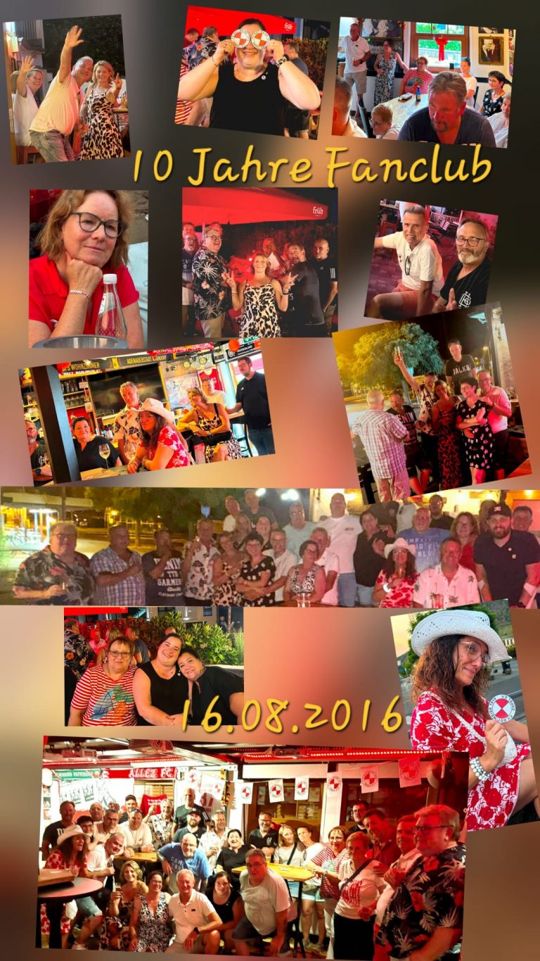 Der Fanclub des FV Erpel bei der Jubiläumsfeier in Rhöndorf.