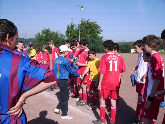 Sportwerbewoche Juni 2006 - die C-Jugend vor dem Spiel gegen die Penwortham Boys aus England